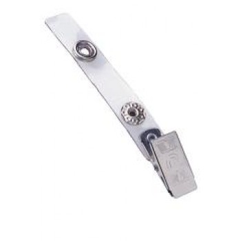 Badge Clip U w/2-3/4" Clear Vinyl Strap - 100 pack